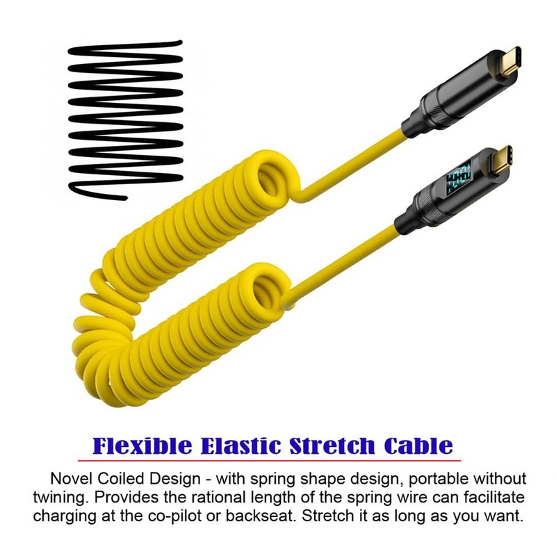 Stretch Coiled USB-USB4 Cable with Display 20Gbps 100W 8K for Laptop Disk -to... gallery
