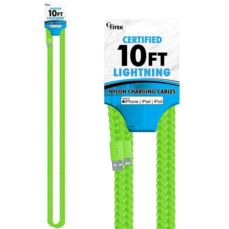 CBTEK iPhone MFI 10ft Nylon Hanging Charging Cables (MFI Certified) gallery