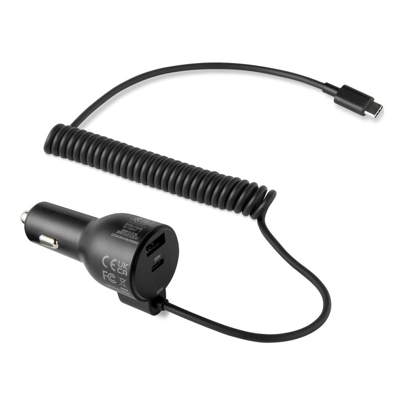 Amazon Basics Fast-Charging Car Charger, 60W, 43.38 x 34.30 x 74.87 mm, Black