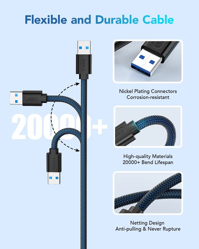USB 3.0 A to A, 3.3 FT, to Cable Double End USB Cord with Hard Drive Enclosur... gallery