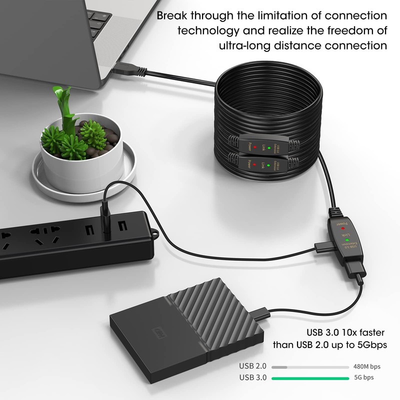 75ft Active USB 3.0 Extension Cable with Signal , USB A to Female Extender Co... gallery