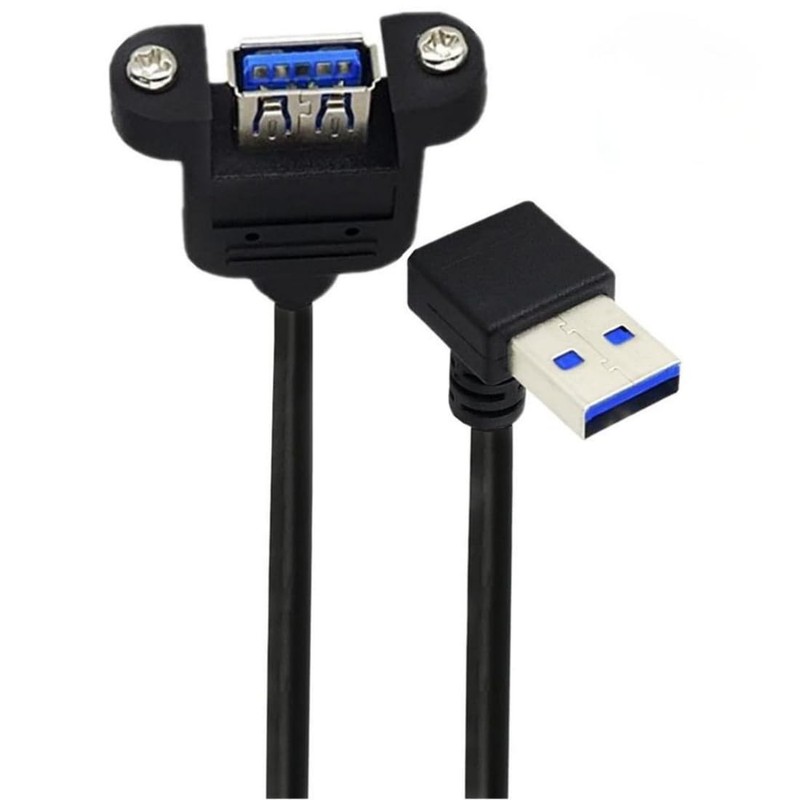 12 Inch Short USB Extension Cable, USB 3.0 to Female 90 Degree UP Angled Pane…