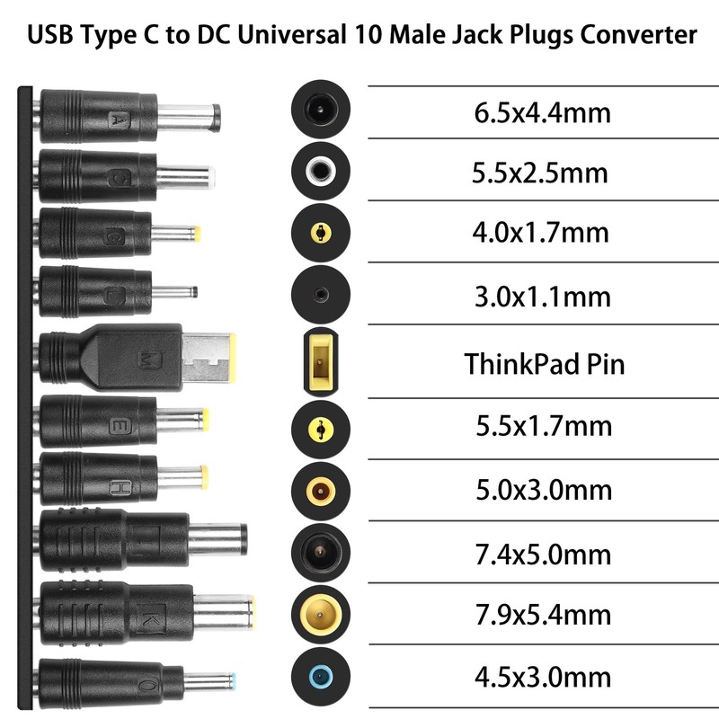 USB to DC Adapters Cable, Type-C to DC PD 65W Power Charging Cable, Barrel PD... gallery