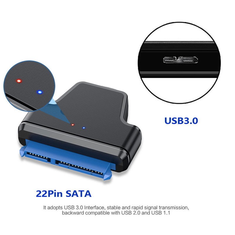 NFHK SATA 22Pin 7+15 Enclosure to Micro USB 3.0 5Gbps Adapter for 2.5"HDD SSD gallery