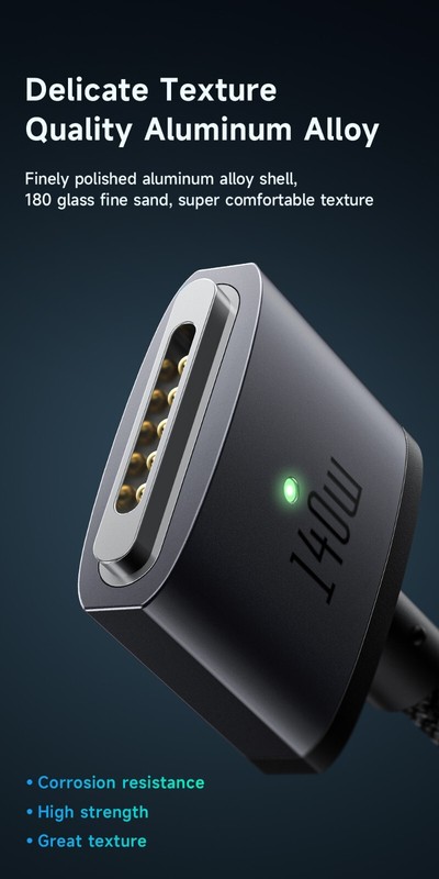 Mcdodo Magnetic Cable PD 140W USB-C to MagSaf* 3 Fast Charge For Macbook Pro Air gallery