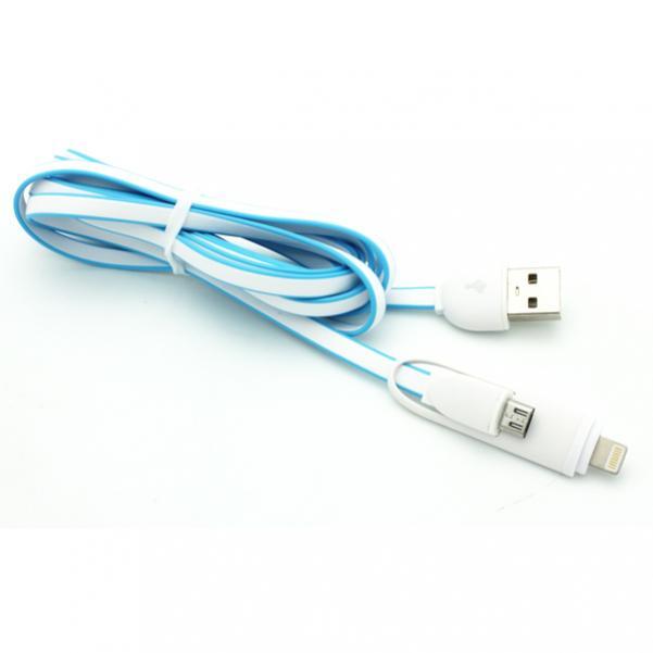 For iPhone 11 12 13 PRO MAX XS SE – USB CABLE 2-IN-1 CHARGER POWER CORD BRAIDED