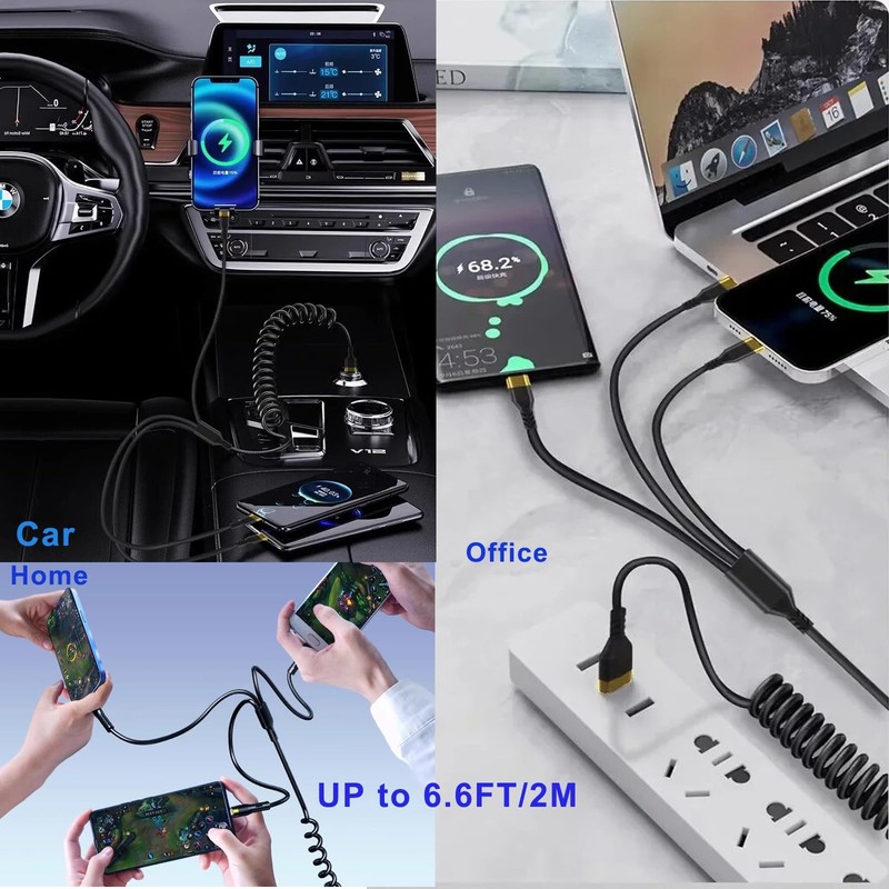 USB Charging Cable Set Multifunction 3 Pack 3 in 1 Nylon Braided Fast Charger gallery