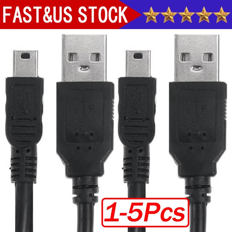 1-5Pcs 3FT Mini USB Data Sync Charger Charging Cable Cord SatNavs, Dash Cam