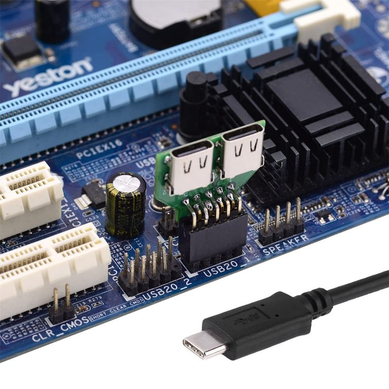 Dual Ports USB 3.1 Type C USB-C Female to USB 2.0 Motherboard 9pin 10pin Head... gallery