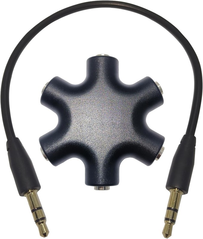 5-Jack Audio Headphone Splitter 5 Way for 3.5 mm Devices Multi Earphone Splitter