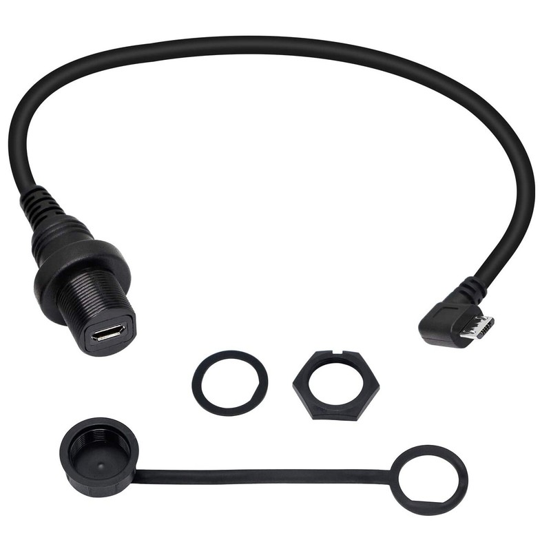 Left Angle Micro USB Mount Extension Dash Flush Dashboard Cable Car Motorcycle gallery