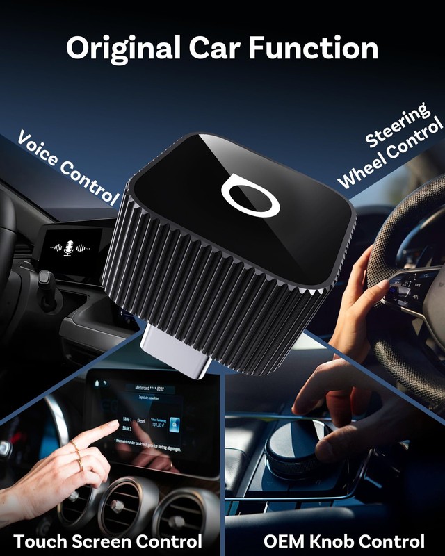Mini Cube 3.0 USB C Wireless Carplay & Android Auto Adapter 2026– Plug & Play, F gallery