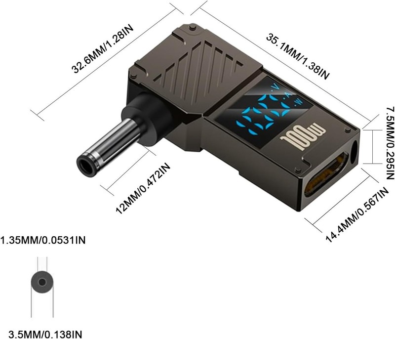 Durable USB Type C to DC Adapter with Smart Display for Safe Laptop Charging gallery