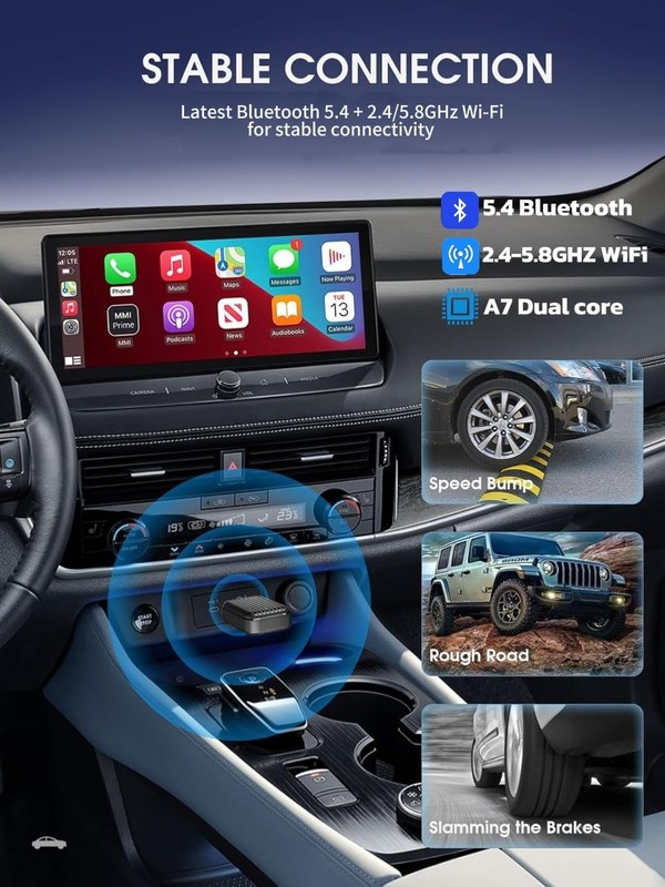 Wireless Carplay Adapter for Apple iPhone: 2025 Upgraded Mini Car Play Dongle... gallery
