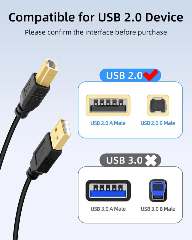 2In1 USB Printer Splitter Cable 2.5M/8.2FT A Male To B Male Toggle Switch gallery