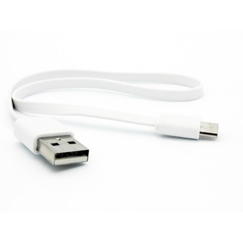 White Short 1ft Flat Micro USB Cable Charger Sync Power Wire for CELL PHONES
