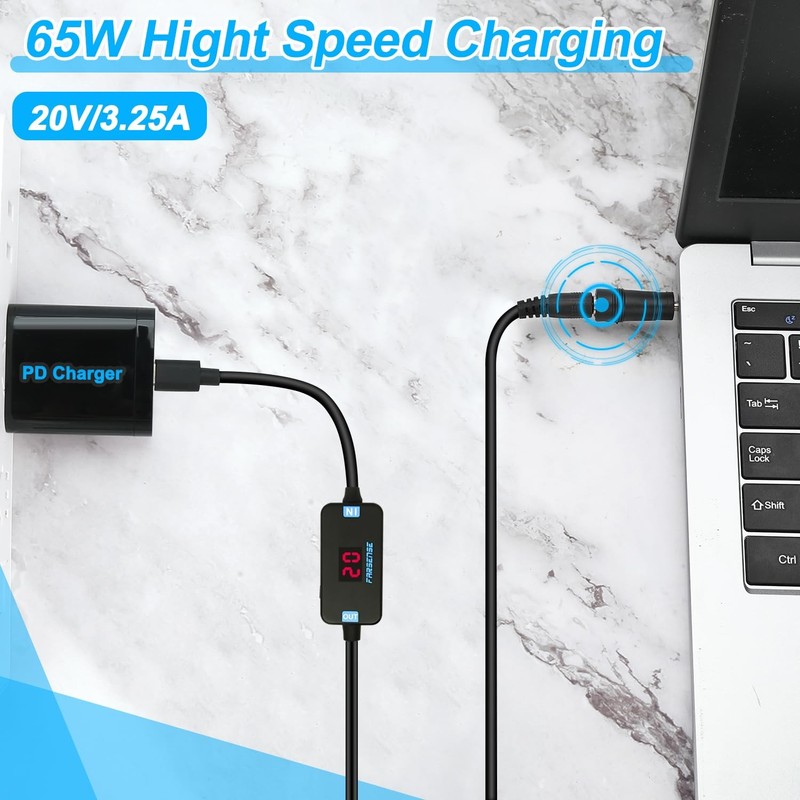 FARSENSE USB C to DC Adapter,Barrel PD Trigger Cable(3.3ft) with 10 Connector... gallery