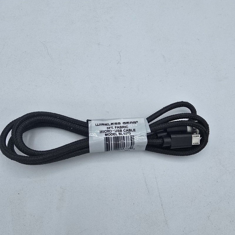 Wireless Gear 3FT Micro USB Fabric Cable - Black