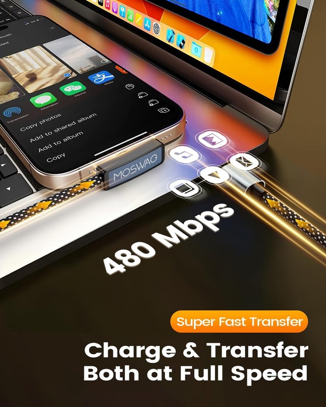 90 Degree USB to Cable 60W 2Pack 6.6ft Fast Charging Right Angle gallery