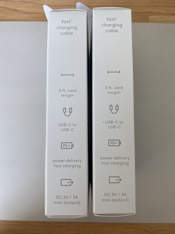 Heyday 3 Ft. Fast Charging Cable USB-C To USB-C PURPLE NEW In Box Sealed 2pack gallery