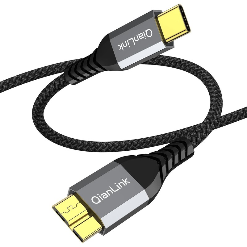 10Gbps Micro B to USB C Hard Drive Cable 1.6FT External Hard Drive Cable
