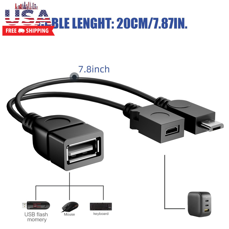 OTG Cable for Fire Stick, Micro OTG Cable for Samsung Galaxy, Amazon Fire TV, Co gallery