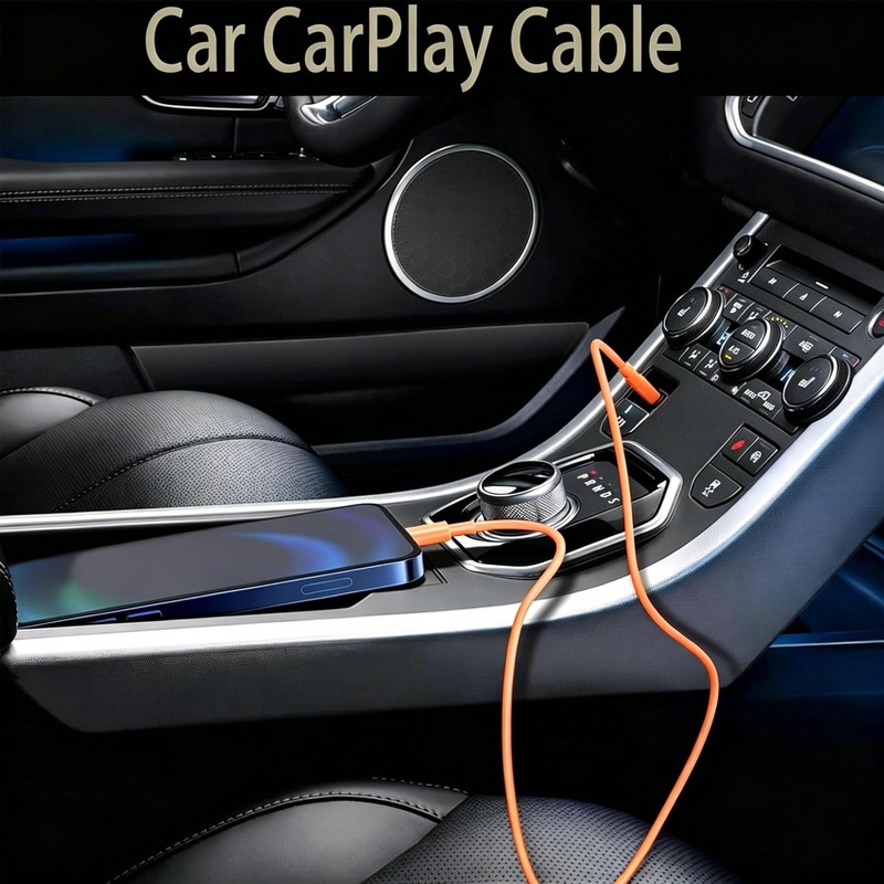 Orange iPhone 17/17E Car Carplay Cable for iPhone 17/16/15, 15/16/17 Pro Max ... gallery