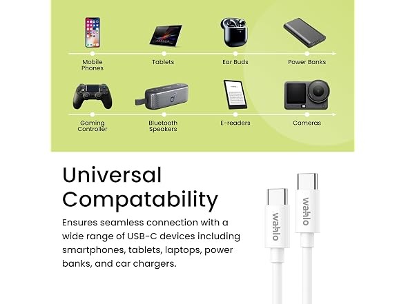 Go Green Power Inc. W-UCUC-10-2P USB-C to USB-C Cable, 10 Ft, White, 2 Pack gallery