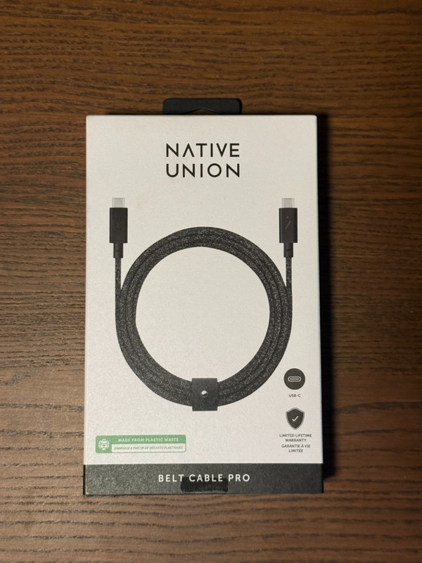 Native Union USB-C to USB-C Cable | 240W | 8ft | Belt Cable Pro with LED & Strap