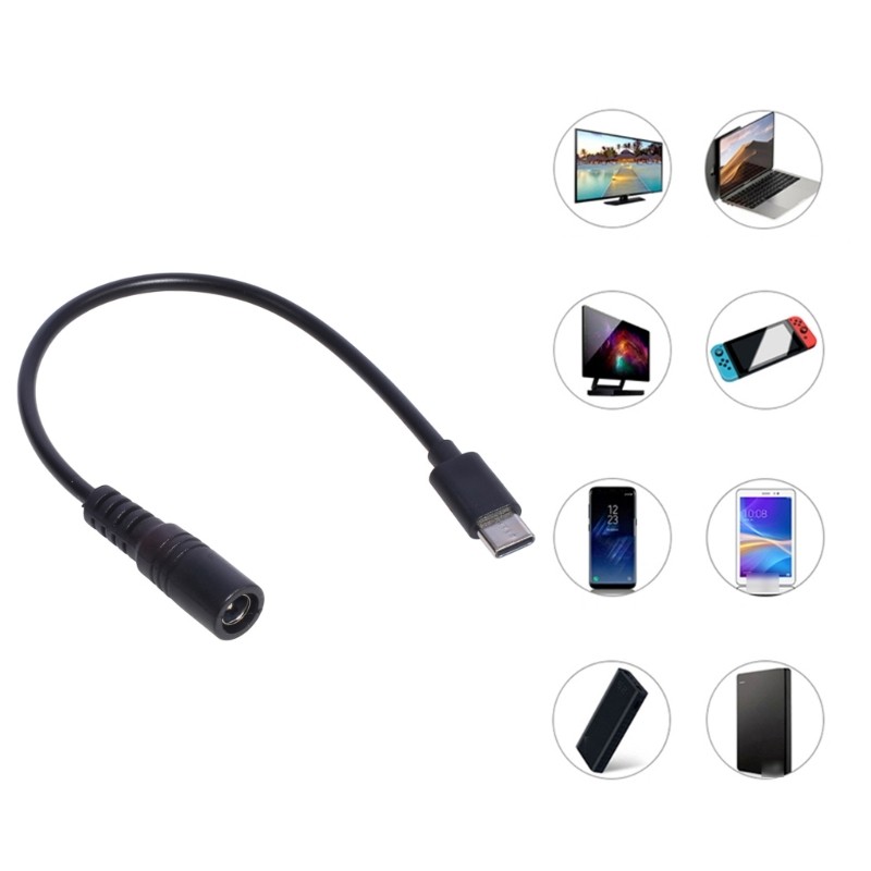 Type-C to DC Power Cable 5V DC 5.5 x 2.1mm Female to USB C Plug Charging Cable gallery