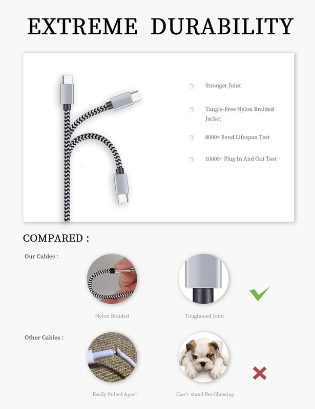 Teeind USB Type C Cable Fast Charging, Tpc001 5 Pack(6Ft 3A) Braided C Charger C gallery