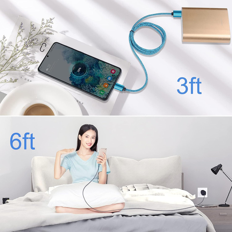 USB-A to USB C Type-C Fast Charging Data SYNC Charger Cable Cord 3/6/10FT lot gallery