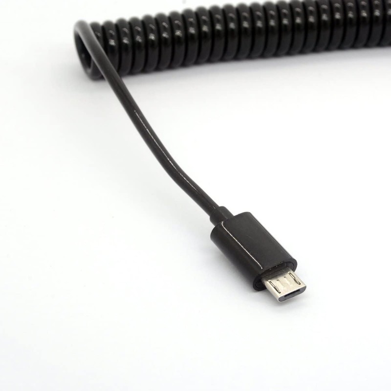 Coiled USB To Micro USB Cable Spring Spiral 2.0 Male To Micro B 3M 9.8 FT gallery