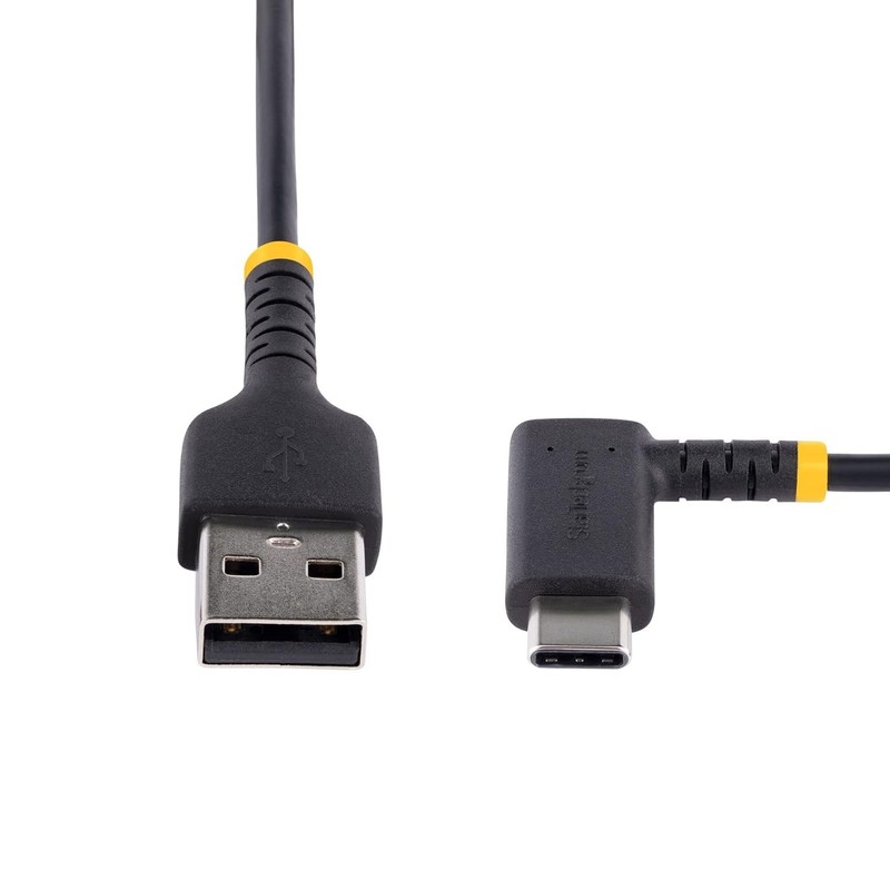 3ft USB A to C Right Angle Charging Cable - Rugged Aramid Fiber, 3A Fast Charge gallery