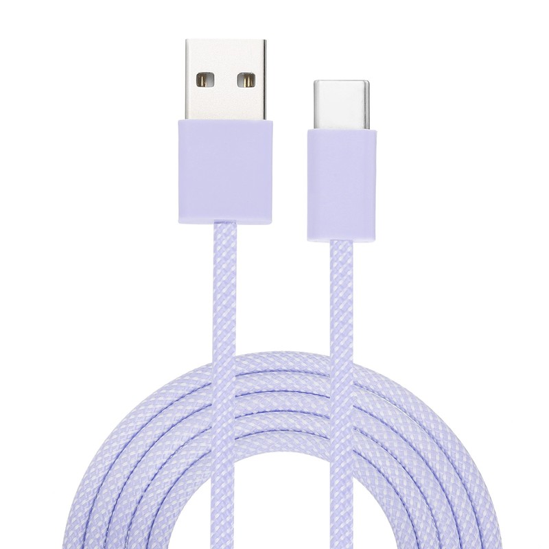 6.56ft USB Type C Charger Cable 2A Type-C to USB A Charging Data Cord Purple