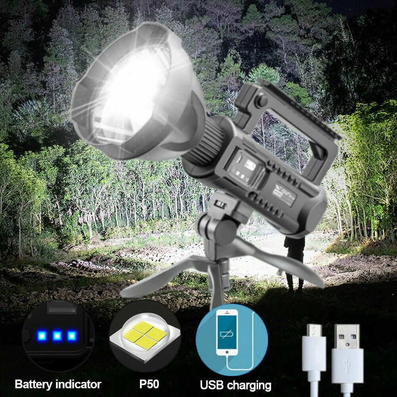 Powerful 200000LM XHP50 LED Flashlight 4 Modes Work Light Spotlight Searchlight gallery