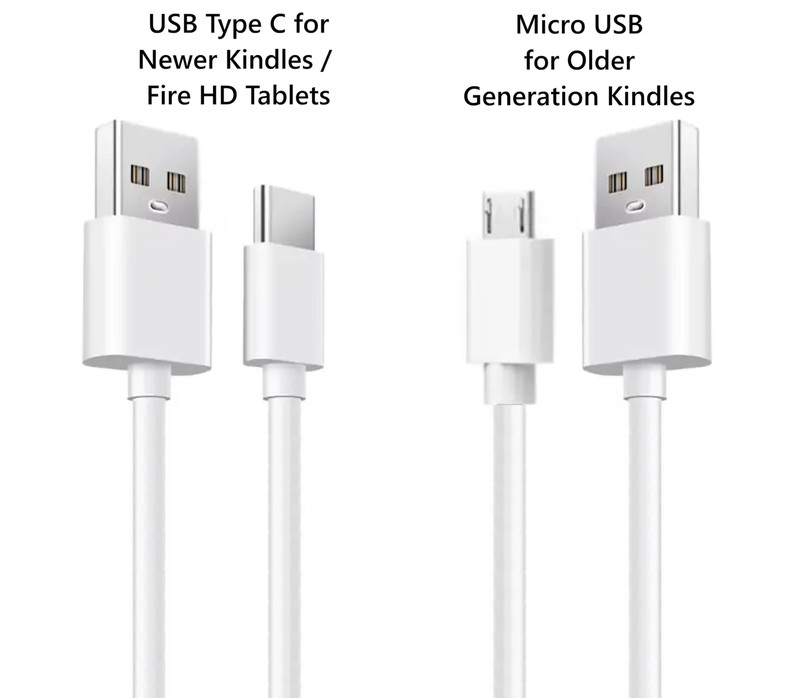 6ft USB to Micro-USB & USB-C Cable Set for Kindle E-Readers Tablets 2020+ gallery