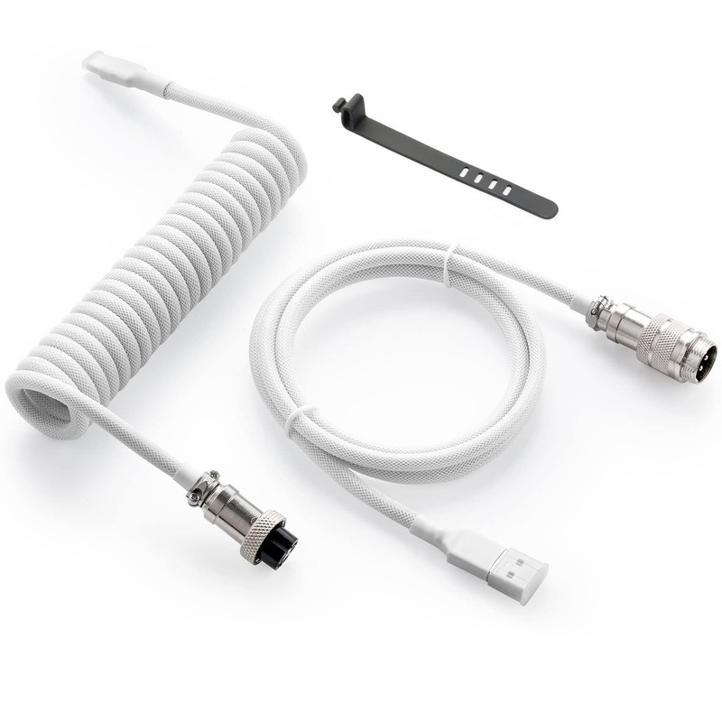 Pro Custom Coiled USB C Cable for Gaming Keyboard, Double-Sleeved Mechanical …