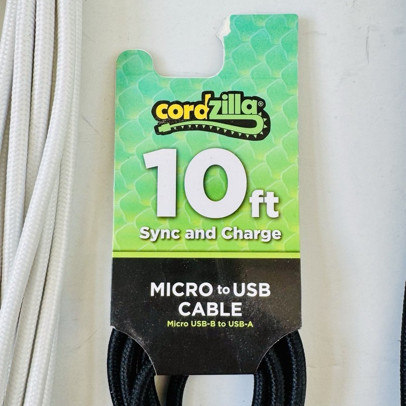 Cordzilla 10 ft Sync Charge Micro USB-B to USB - A Cables - Various Colors x 14 gallery