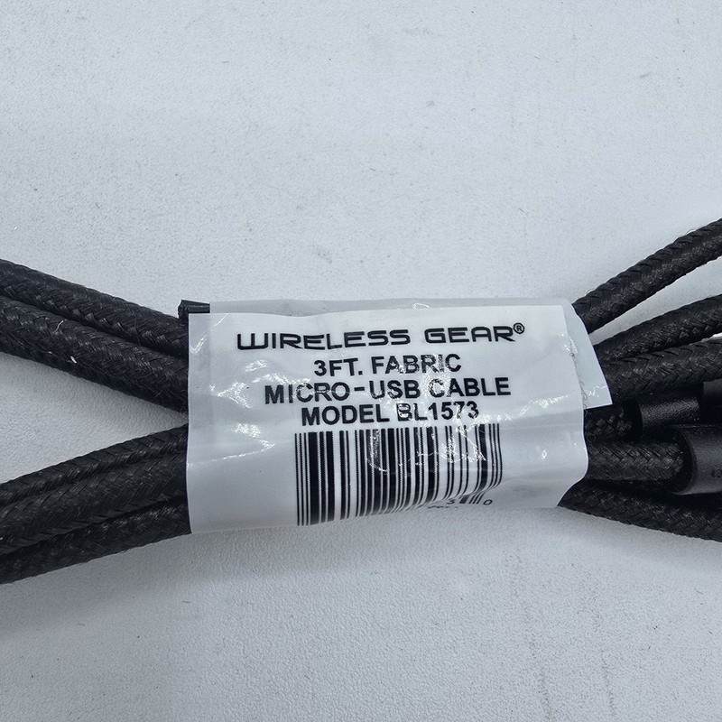 Wireless Gear 3FT Micro USB Fabric Cable - Black gallery