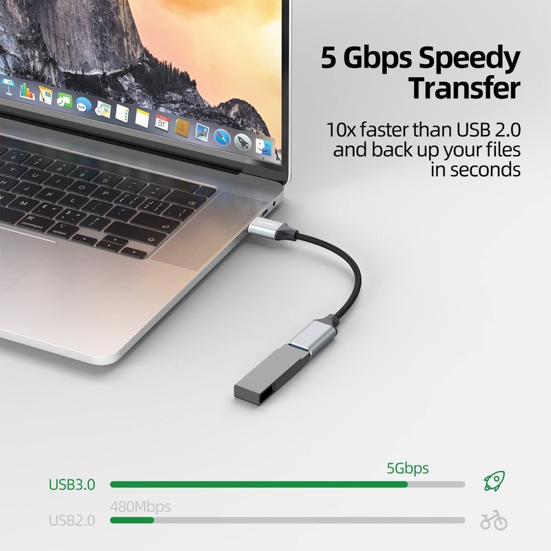 Short USB Extension Cable 6 inch, USB A 3.0 Extender Male to Female Cord Brai... gallery