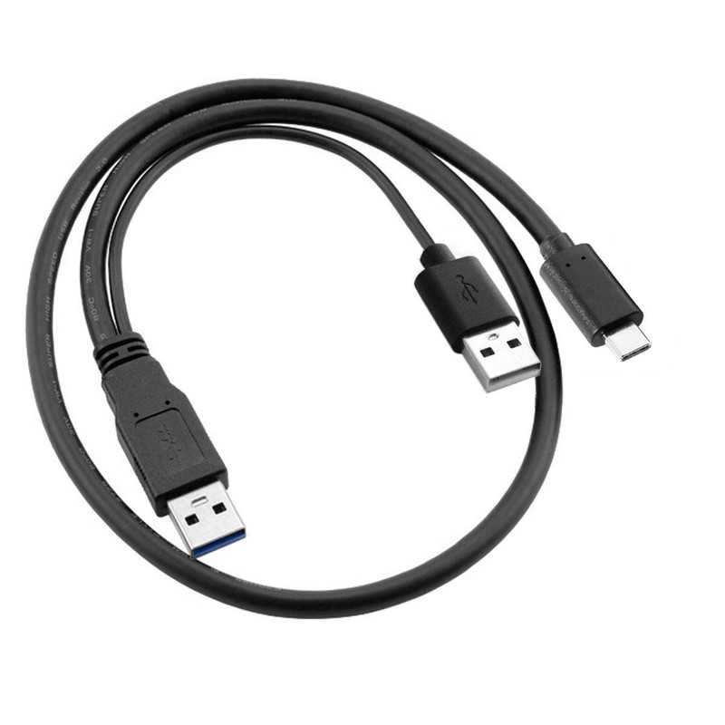 Cablecc Type-C USB-C to USB 3.0 Male & USB 2.0 Dual Power Data Y Cable for Lapto gallery