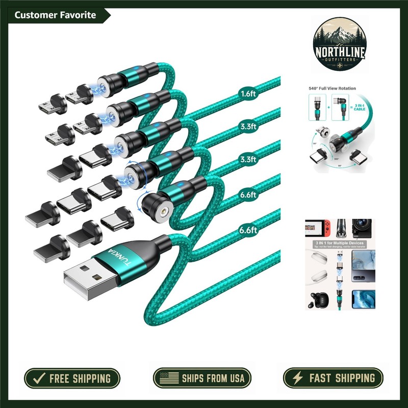 Magnetic Charging Cables – Braided, 360° Rotation & Dustproof for All Devices