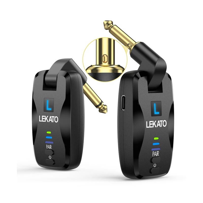 LEKATO 2.4Ghz Wireless Guitar System Exclusive Mute Plug for Electric Guitar …