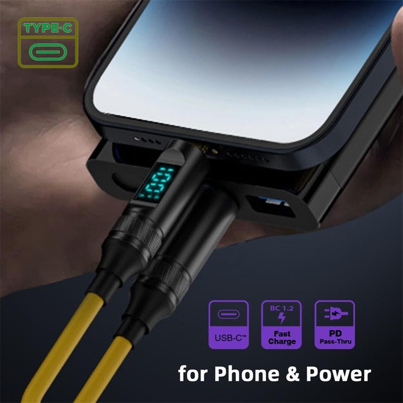 USB-C to USB C 100W 20Gbps Power & Data Cable with Smart LED Display 8K Type-... gallery