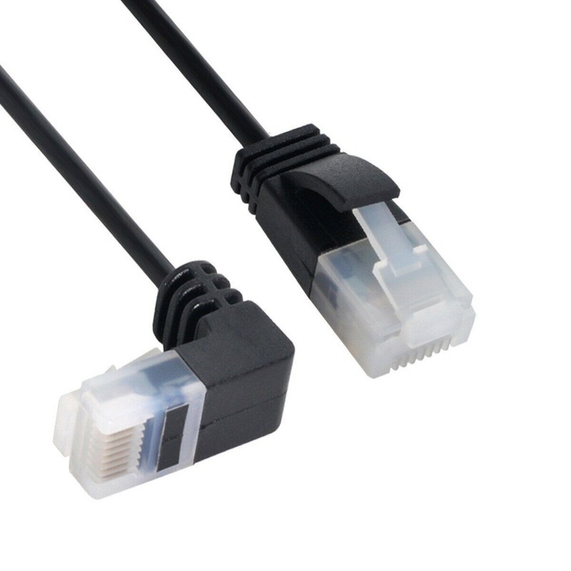Ultra Slim Cat6 Ethernet Cable RJ45 Down Angled to Straight UTP Network Cable gallery