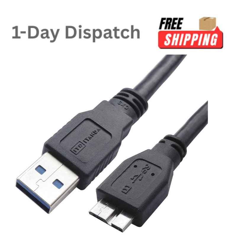 USB 3.0 Micro B Cable 3.3FT Fast Data Sync Hard Drive Charger Lead