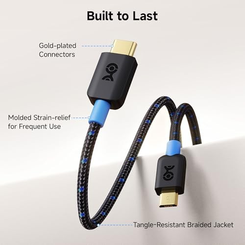 Braided USB C to Micro USB Cable - 3.3ft, [3A/15W Charging, 480Mbps 3.3 Feet gallery
