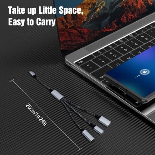 USB C Splitter Adapter Y Cable - 2 USB-C Female & 1 USB-A Ports, Data Transfer & gallery