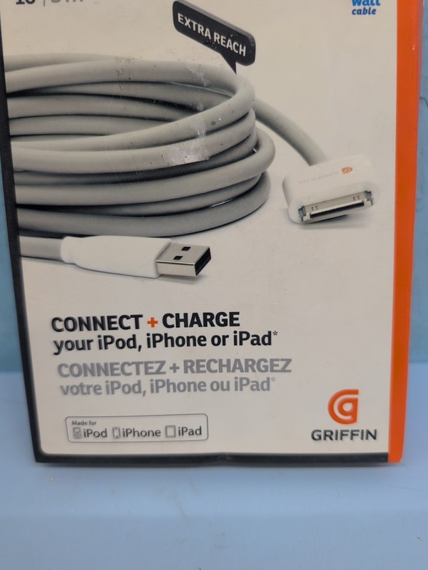 Griffin XL USB to Dock Cable 10W for iPad iPhone and iPod White GC17120 gallery